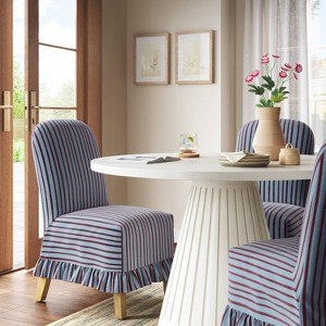 Rounded Back Slipcovered Dining Chair with Ruffle - Threshold™ - 1 of 4