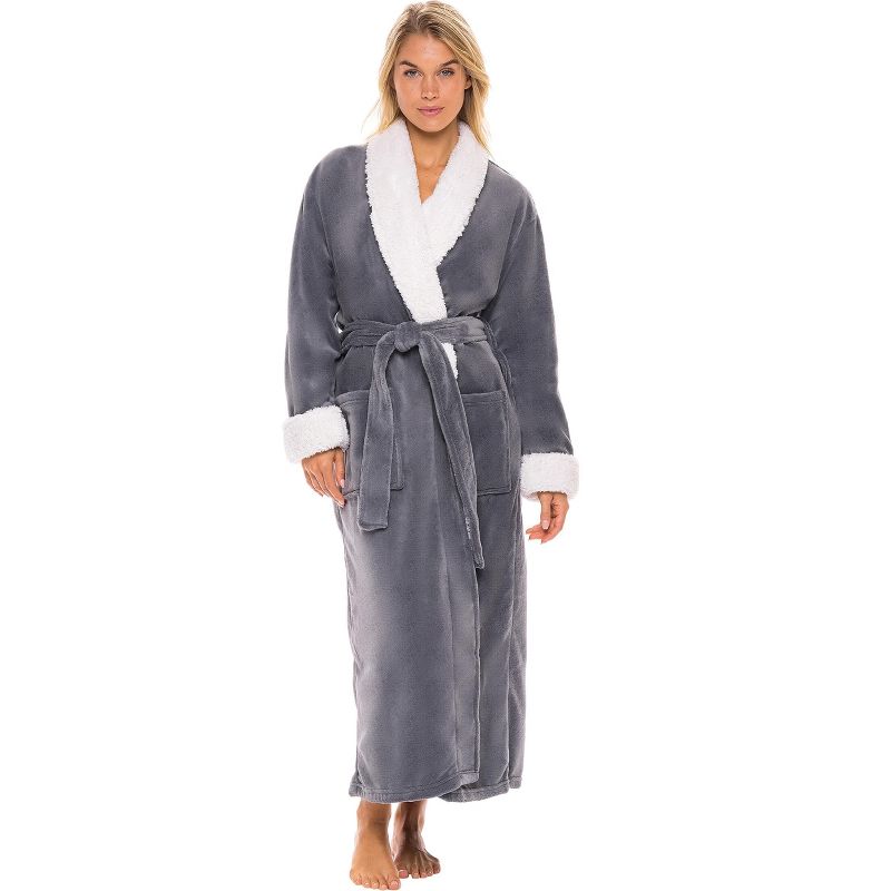 Alexander Del Rossa Women's Warm Winter Robe, Plush Fleece Full Length ...