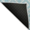 Aqua And Ivory Geometric Washable Indoor Outdoor Area Rug - 4 of 4
