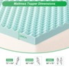 MUUEGM Memory Foam Mattress Topper, Egg Crate Mattress Pad for Cooling, Pressure Relief & Air Circulation, CertiPUR-US Certified, Blue - 2 of 4