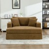 Racxily 56.3" Wide Sofa Bed, Chenille Linen Fabric, Sturdy Metal Legs, Suitable For Living Rooms, Bedrooms, and Apartments, Brown - 2 of 4