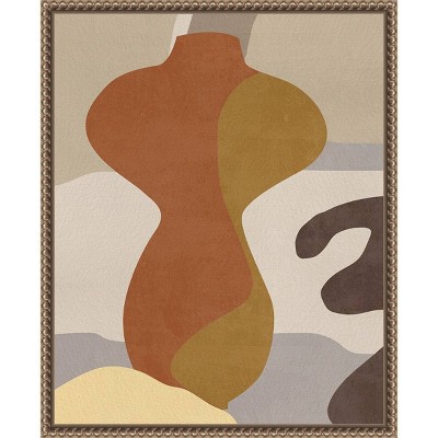 Cubist Vase IV Abstract Canvas Print with Bronze Frame