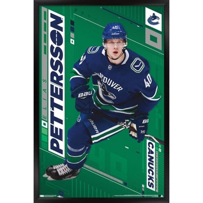 Vancouver Canucks Elias Pettersson Frame - 12 x 16 Home Jersey Vertical Design