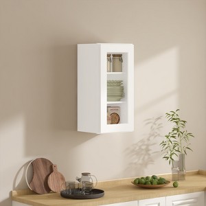 LOVMOR 15"W*12"D*30"H Plywood Kitchen Wall Cabinet without Glass in Shaker White - 1 of 4