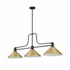 Melange 3-Light Linear Billiards Pendant - Matte Black Steel, Dimmable, 52" Length - 3 of 4