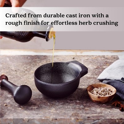Nori 4" Black Cast Iron Mortar and Pestle Set