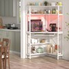 Aheaplus Small  Computer Desk with Hutch, Corner Home Office Desk with LED Lights & Power Outlets, Gaming Desk with Keyboard Tray - 2 of 4