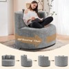 Huxxion 360° Modern Swivel Accent Chair, Upholstered Round Chair with Pillow, Round Reading Chair for Living Room, Bedroom, Gray - 3 of 4