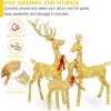 Syemin Decorative Holiday Scene Props 5ft 3-Piece Christmas Deer Family Set Large Outdoor Yard Reindeer Holiday Decoration, Gold, 7.8"*27.5"*52" - 2 of 4