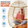 SereneLife Wicker Egg Chair with Cushions - 4 of 4