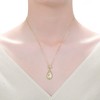 Elegant 14k gold plated pendant necklace featuring sparkling cubic zirconia for a timeless touch of luxury - 2 of 3