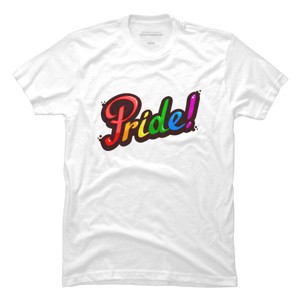 Adult Design By Humans Colorful Pride Rainbow Text By VectorKitchen T-Shirt - 1 of 2