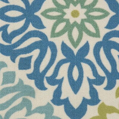 Blue Floral Synthetic 10' x 14' Rectangular Area Rug