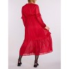Women's V-Neck Long Sleeve Tiered Maxi Dress | Motherhood Maternity - 2 of 4
