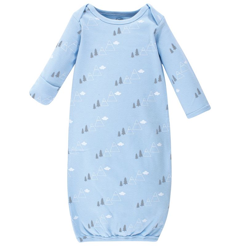 Luvable Friends Baby Boy Cotton Long-Sleeve Gowns 3pk, Wild Free, 0-6 Months, 4 of 6