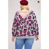 Women's Leopard V Back Plus Sweater - SHE + SKY - 2 of 2