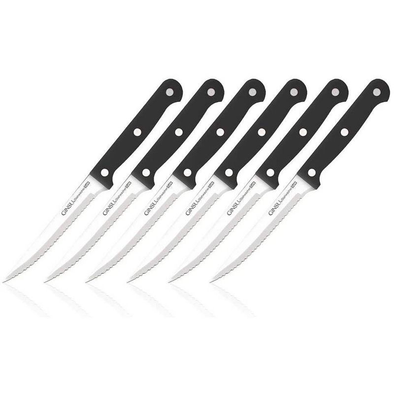 Ginsu Kiso Dishwasher Safe 6pc Steak Knife Set Black, 1 of 4