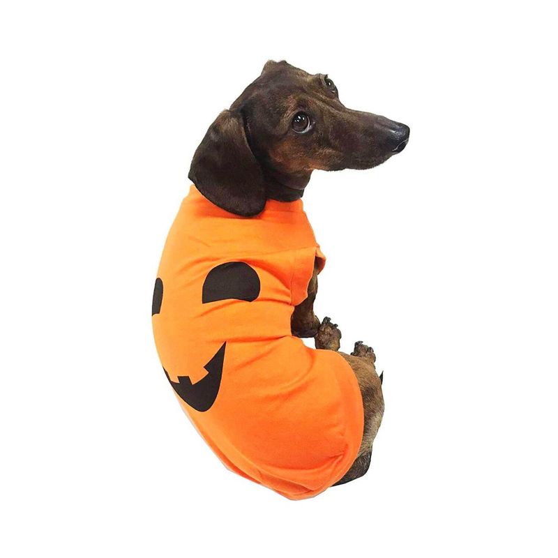 Midlee Pumpkin Face Dog Shirt Costume, 2 of 5