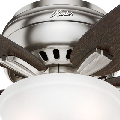 Sleek 42" Brushed Nickel Low-Profile Ceiling Fan with LED Light & Remote
