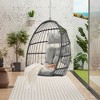 DOMETOUR Outdoor Garden Rattan Egg Swing Chair Hanging Chair Wood - 3 of 4