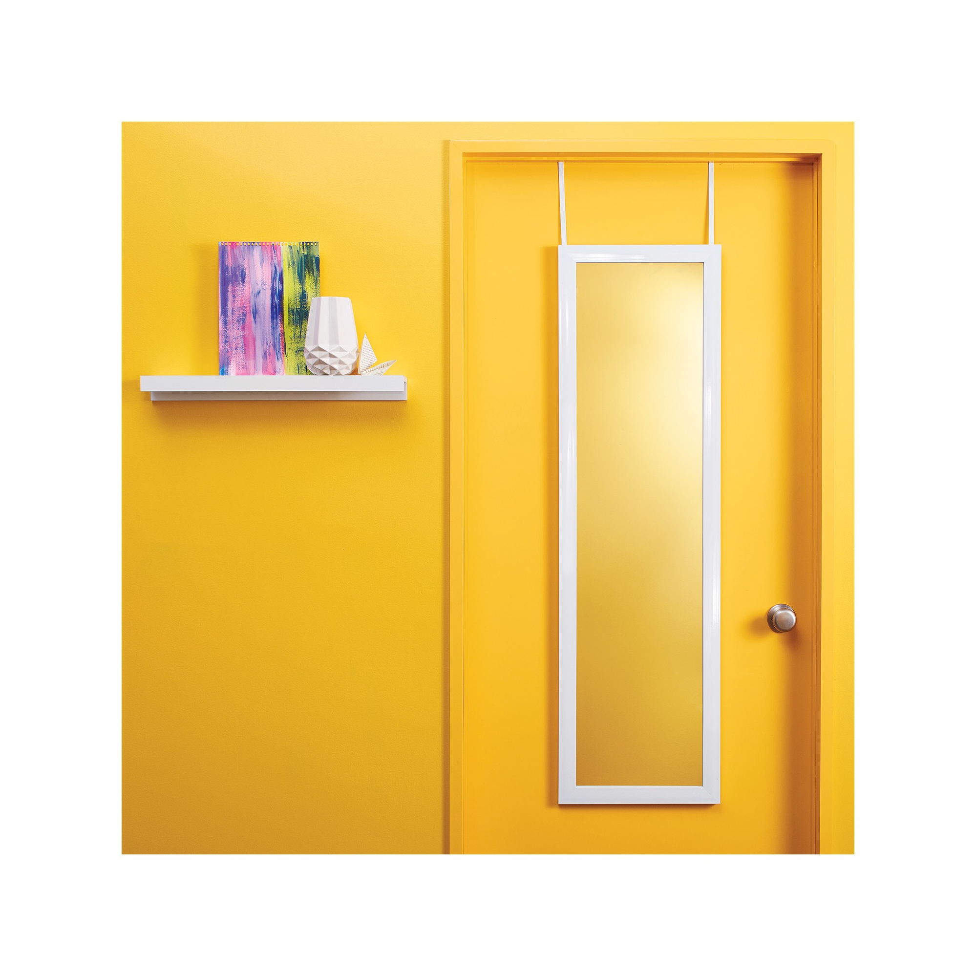 14.81" x 50.75" Over the Door Mirror White - Room Essentials™