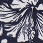 navy hibiscus linen