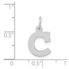 Black Bow Jewelry 14k White Gold, Amanda Collection, Small Block Style Initial C Pendant - 4 of 4