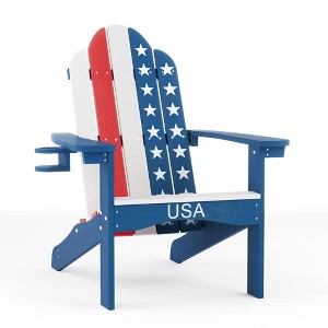 Arceso Adirondack Chair，36 Inch Outdoor Patio Chair，Adirondack Chairs with Cup Holder,  Plastic Adirondack Chairs for Patio, Law, Garden - 1 of 1