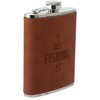 Pavilion Gift Company - Out Fishing - PU Leather & Stainless Steel 8 oz Flask - Portable Drinkware - 4 of 4