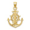 Black Bow Jewelry 14k Yellow Gold Anchor and Ships Wheel Pendant, 19 x 29mm - 3 of 4
