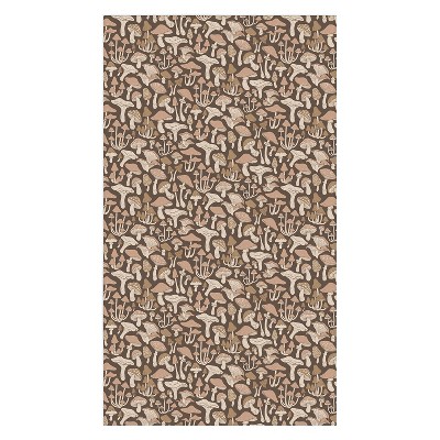 Avenie Mushrooms In Neutral Brown Tablecloth -Deny Designs