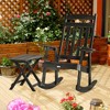 Outsunny Wooden Rocking Chair Set, 2-Piece Outdoor Porch Rocker with Foldable Table for Patio, Backyard and Garden - 3 of 4