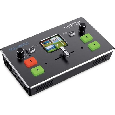 FEELWORLD LIVEPRO L1 V1 Multi Camera Video Mixer Switcher 2 Inch LCD Display 4 x HDMI Inputs USB 3.0