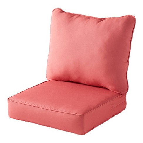 Kensington Garden 2pc Solid Outdoor Chair Back Cushion Set Coral