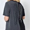 Women's Color Block Plus Top with Rhinestone Angel Wings on Back - VOCAL APPAREL - 3 of 4