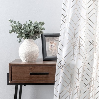 Ellis Curtain Deco Crushed Taffeta Rod Pocket Tailored Panel - Gold