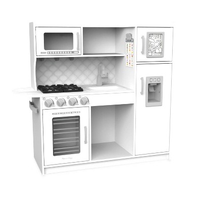 Melissa & Doug Wooden Chef's Pretend Play Toy Kitchen With "Ice" Cube Dispenser &ndash; Cloud White
