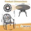5-Piece Cast Aluminum Outdoor Dining Set with Brown Cushions, Round Table & Stackable Chairs - for Patio, Backyard - 4 of 4