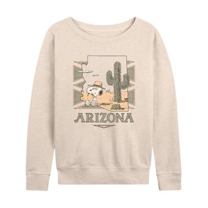Women's - Peanuts - Spike Arizona Lightweight French Terry Wide Neck Long Sleeve Shirt - 1 of 4