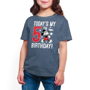Girls' - Disney - Today's My 5th Birthday Short Sleeve Graphic T-Shirt - 1 of 3