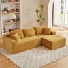 Dolonm 103.2 in. Corduroy L-Shaped Cloud Sectional 4-Seater Sofa Deep Seat Couch No Assembly - 4 of 4