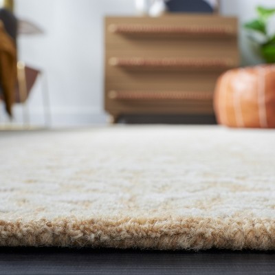 Ivory Square Hand-Tufted Wool Area Rug