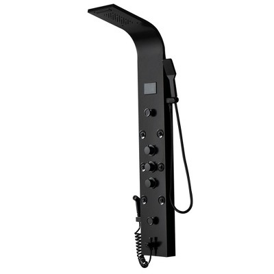 BWE 8-Jet Rainfall Shower Panel System with Rainfall Waterfall Shower Head and Shower Wand in