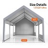13 x 20 FT Metal Carport, with Side-Opening Door & Roll-Up Windows, All-Inclusive Metal Carport, Outdoor Portable Garage Shelters Tents, Grey - 2 of 4