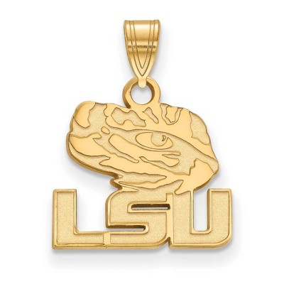 Black Bow Jewelry 14k Yellow Gold Louisiana State Fighting Tigers NCAA Small Pendant
