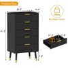 Jojoka 41" Tall 5 Drawer Dresser for Bedroom, Wood Nightstand with Metal Handles, Minimalist Organizer Cabinet w/Metal Legs for Living Room, Hallway - 2 of 4