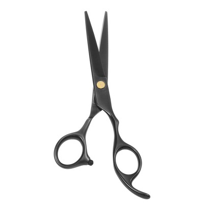 Unique Bargains Men Women 6.69-inch Stainless Steel Straight Hair Scissors for Long Short Thick Hard Soft Hair Clippers Black 6.69" 1pc