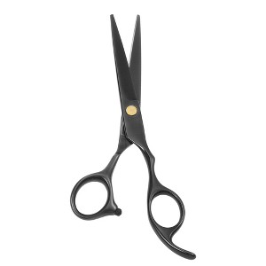Unique Bargains Men Women Stainless Steel Straight Hair Scissors for Long Short Thick Hard Soft Hair Clippers Black 6.69" 1 Pc - 1 of 4