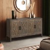 NicBex Console Table with 4-Door Cabinet,Entryway Table with Adjustable Shelves,Modern Couch Table for Living Room,Antique Brown - 2 of 4