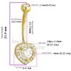 Jewelry Avalanche Women's 14K Gold Halo Heart 14G Belly Button Ring with 0.50cttw Moissanite - 3 of 4